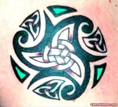 Charming Coloured Celtic Tattoo