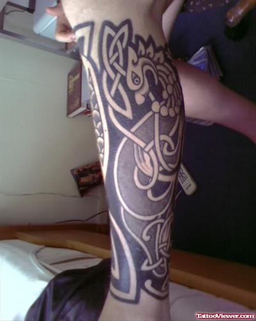 Celtic Tattoo On Leg