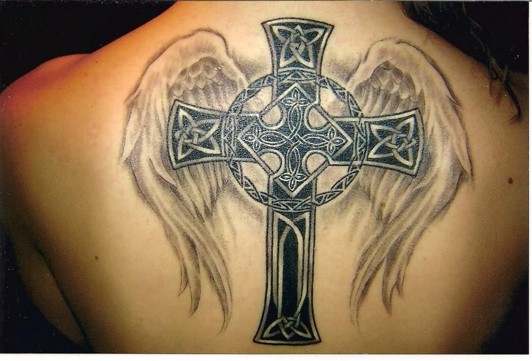 Celtic Cross Angel Tattoo For Men