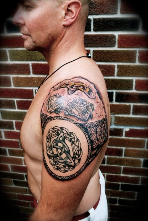 Amazing Celtic Shoulder Tattoo For Men