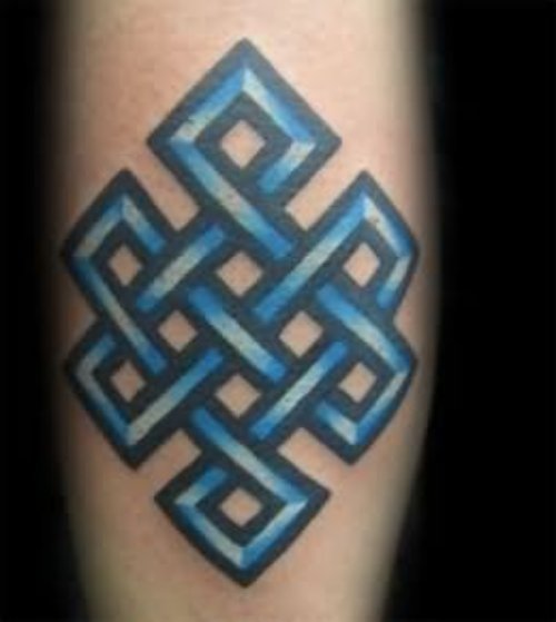Blue Ink Celtic Tattoo Design