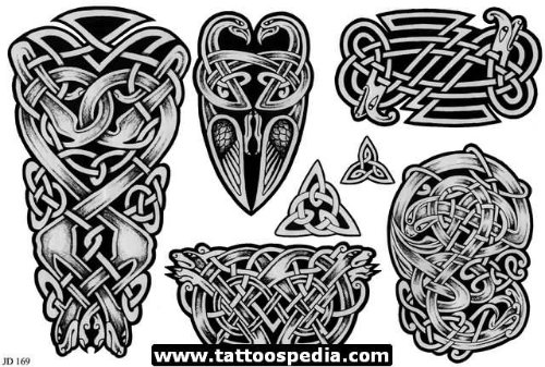Cute Grey Ink Celtic Tattoos Designs