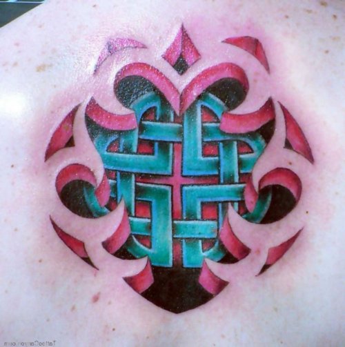 3D Celtic Tattoo On Back Body