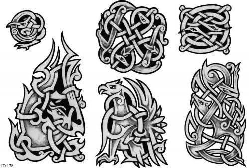 Grey Ink Celtic Tattoos Design