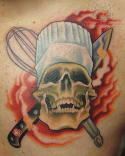 Deadly Chef Skull Tattoo