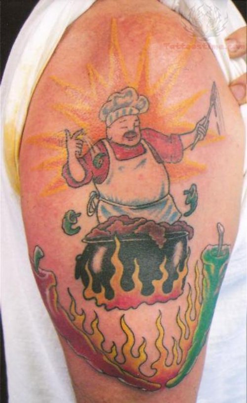 Chef Cooking Food Tattoo