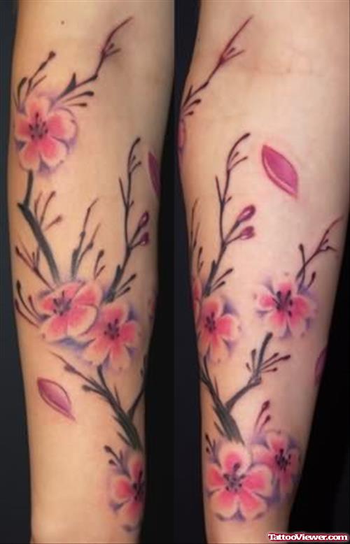 Cherry Blossom Flowers Tattoos