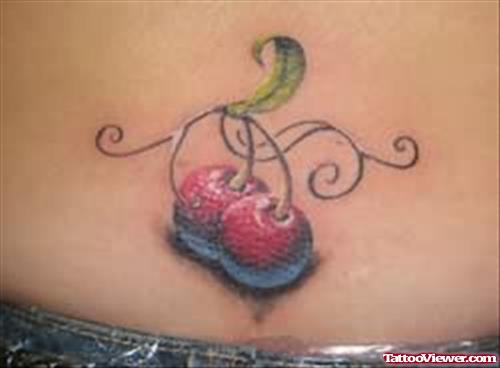 Cherry Tattoo On Waist
