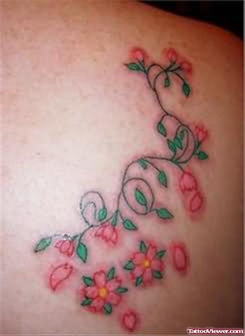 Elegant Cherry Tattoos On Back