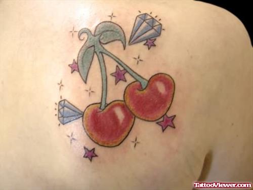 Cherry Tattoos On Back Shoulder