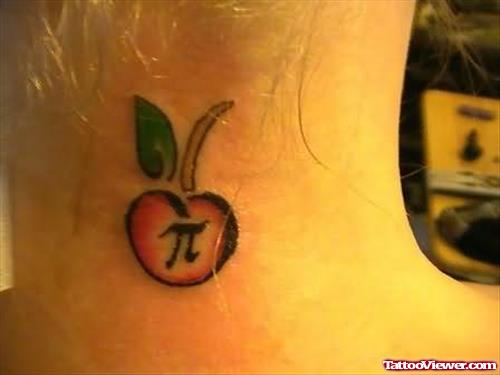 A Cherry Tattoo On Back Neck