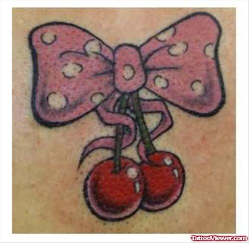 Cherry And Bow Tattoo