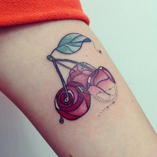 Lovely Cherries Tattoo By Alisa Tesla