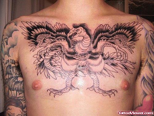 Dragon Hawk Chest Tattoo