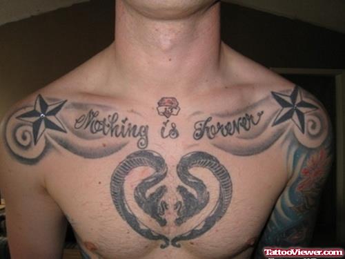 Nautical Stars And Nothing Is Forever Chest Snakes  Tattoo