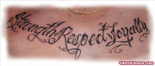 Lettering Chest Tattoo