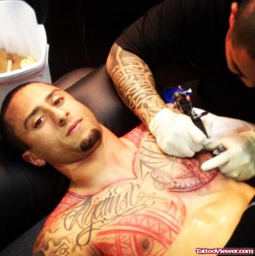 Awesome Man With Chest Tattoos
