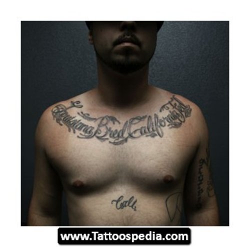 Chest Lettering Tattoo