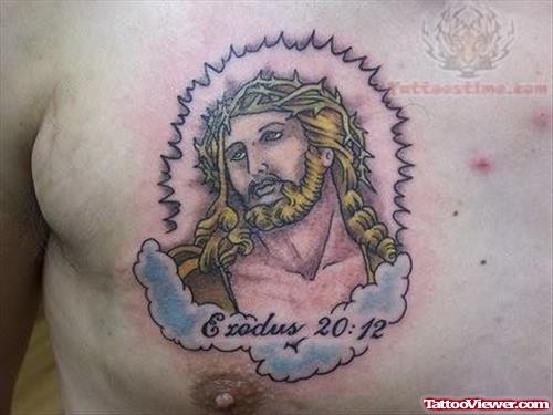 Jesus On Chest Tattoo Design