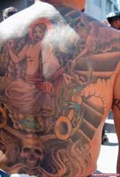 Jesus Tattoo On Backpiece