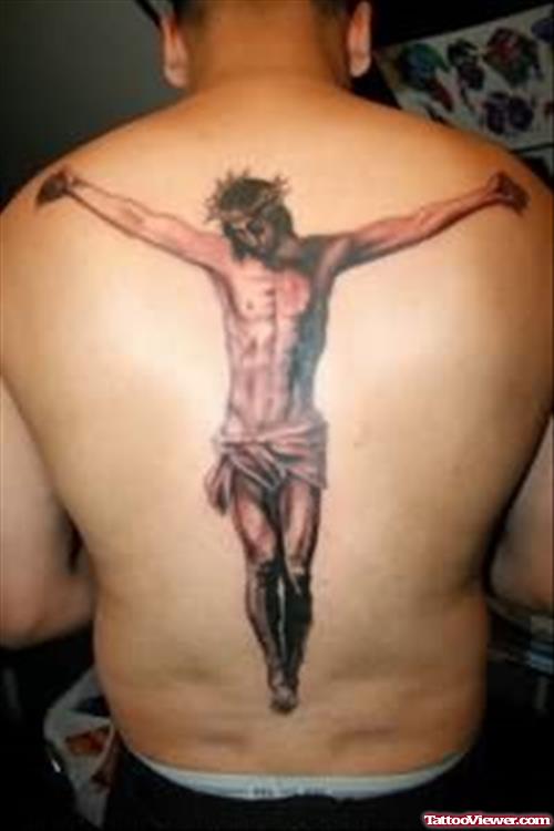 Jesus Hanging Tattoo on Back