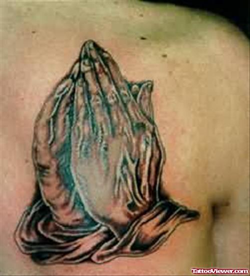 Religious Folding Hands On Back