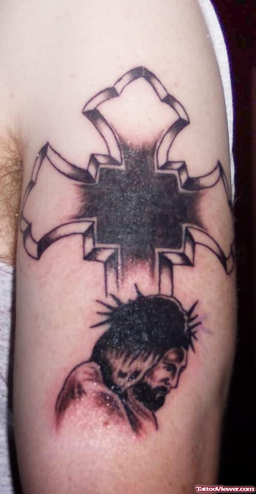 Cross And Jesus Tattoo Art