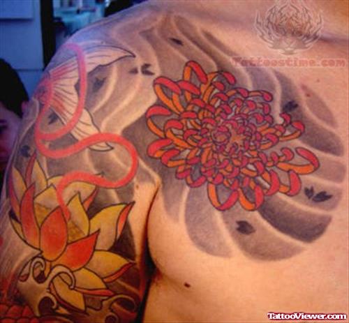Chrysanthemum Sleeve Tattoo