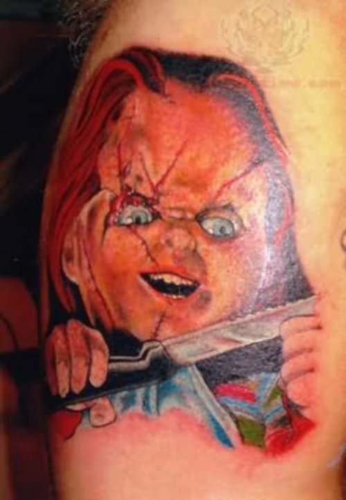 Chucky With Knife Tattoo Picture