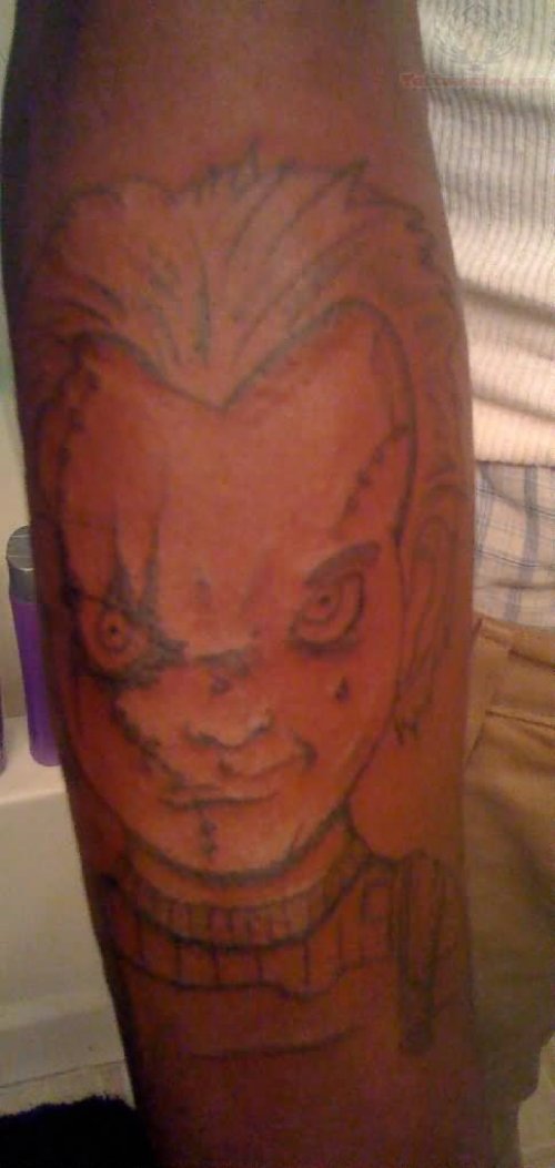 Outline Chucky Tattoo