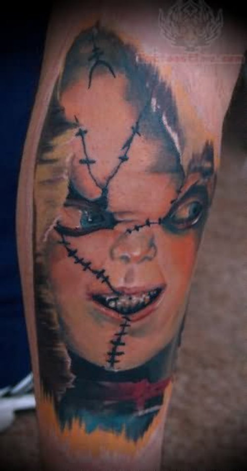 Colorful Chucky Tattoo