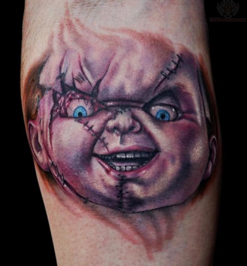 Unique Chucky Face Tattoo