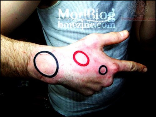 Color Circles Tattoo On Hand