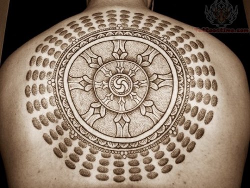 Holy Ring Circle Tattoo On Back