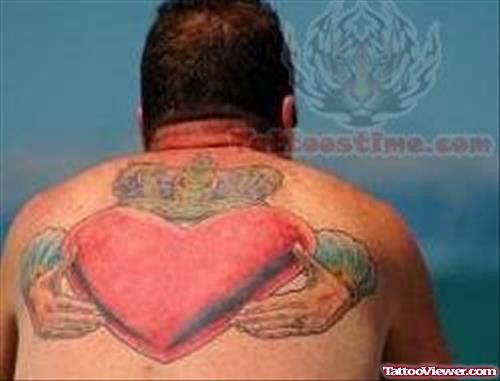 Claddagh Large Tattoo On Back