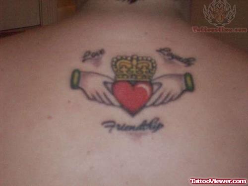 Claddagh Tattoo On Back
