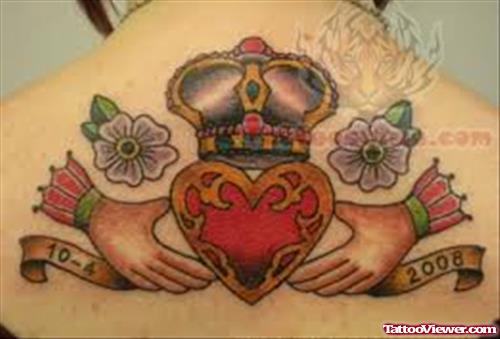 Claddagh Tattoo On Back Body