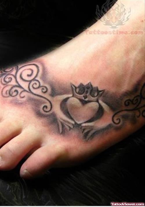 Claddagh Foot Tattoo Picture