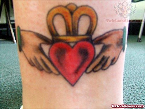 Heart And Crown Claddagh Tattoo