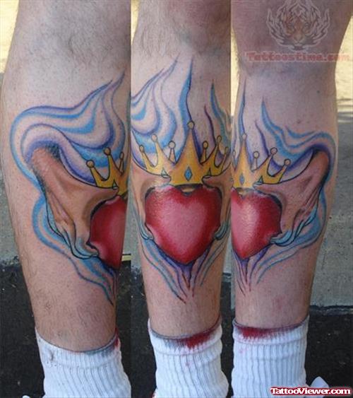 Claddagh Tattoos On Legs
