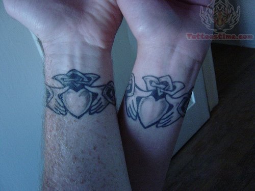 Claddagh Tattoos On Wrist For Couple
