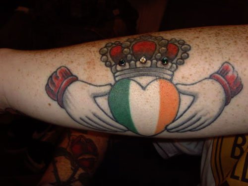 Irish Claddagh Tattoo On Arm