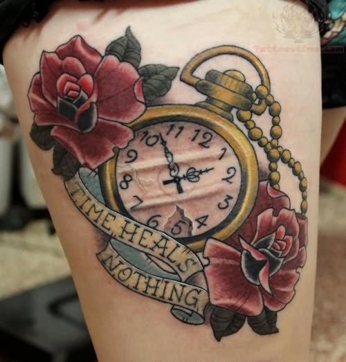 Time Heale Nothing – Clock Tattoo