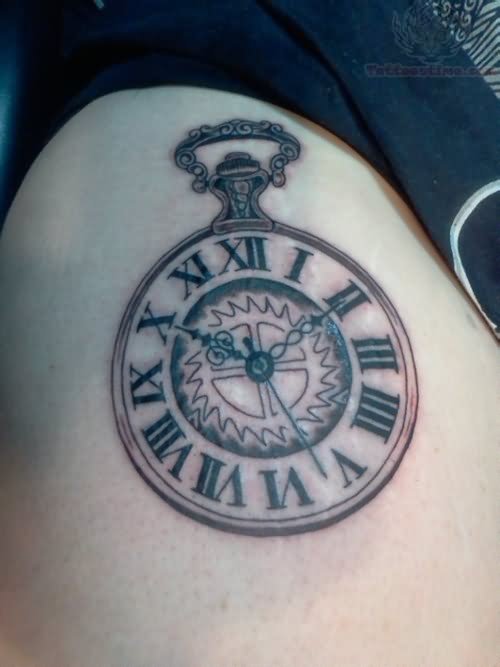 Side Rib Clock Tattoo