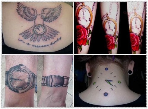 Bird Clock And Watch Tattoos