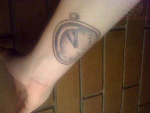 Clock Tattoo On Right Wrist