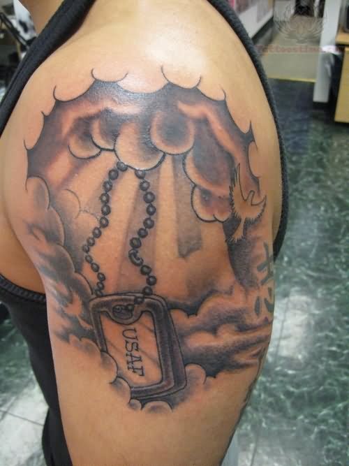 Cloud And Rosary Tattoo