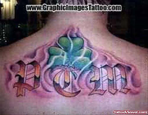 Clover Four Leaf Tattoo On Back