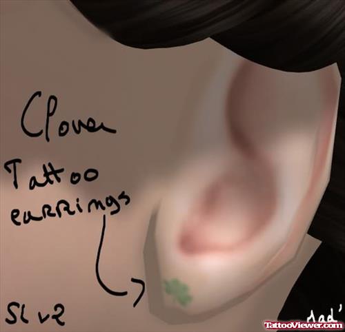 Clover Tattoo Ear RIngs Design
