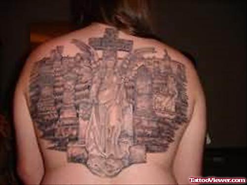 Big Clover Tattoo On Back